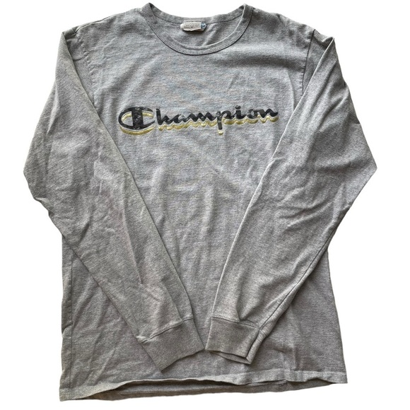 CHAMPION Vintage Streetwear Long Sleeve Tee Shirt Gray Size Medium Camouflage - Picture 1 of 7